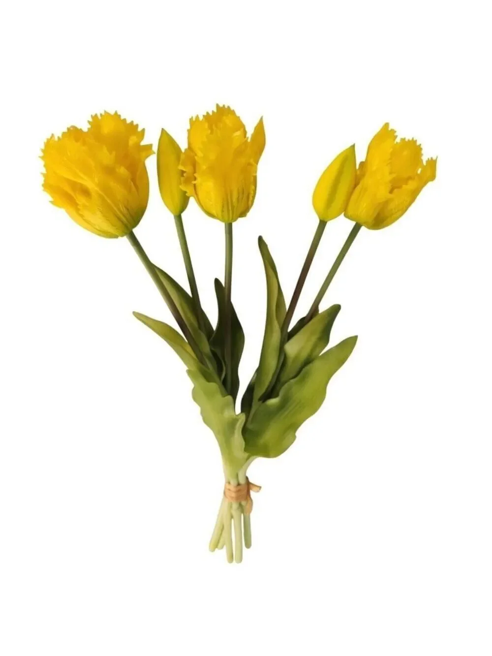 Yellow Artificial Tulips 15 Inch Set of 5 Faux Spring Flowers Easter Decor